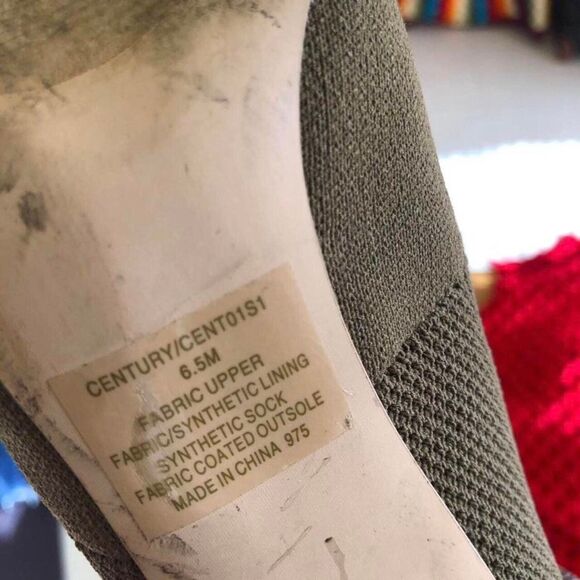 Steve Madden streetwear century green sock boots stiletto heels striped pointed - Picture 7 of 8